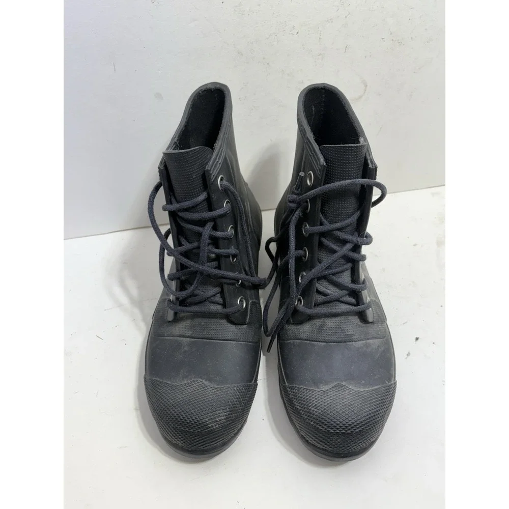 Rare Original Hunter Lace-Up Rain Boots in Black Men's 9